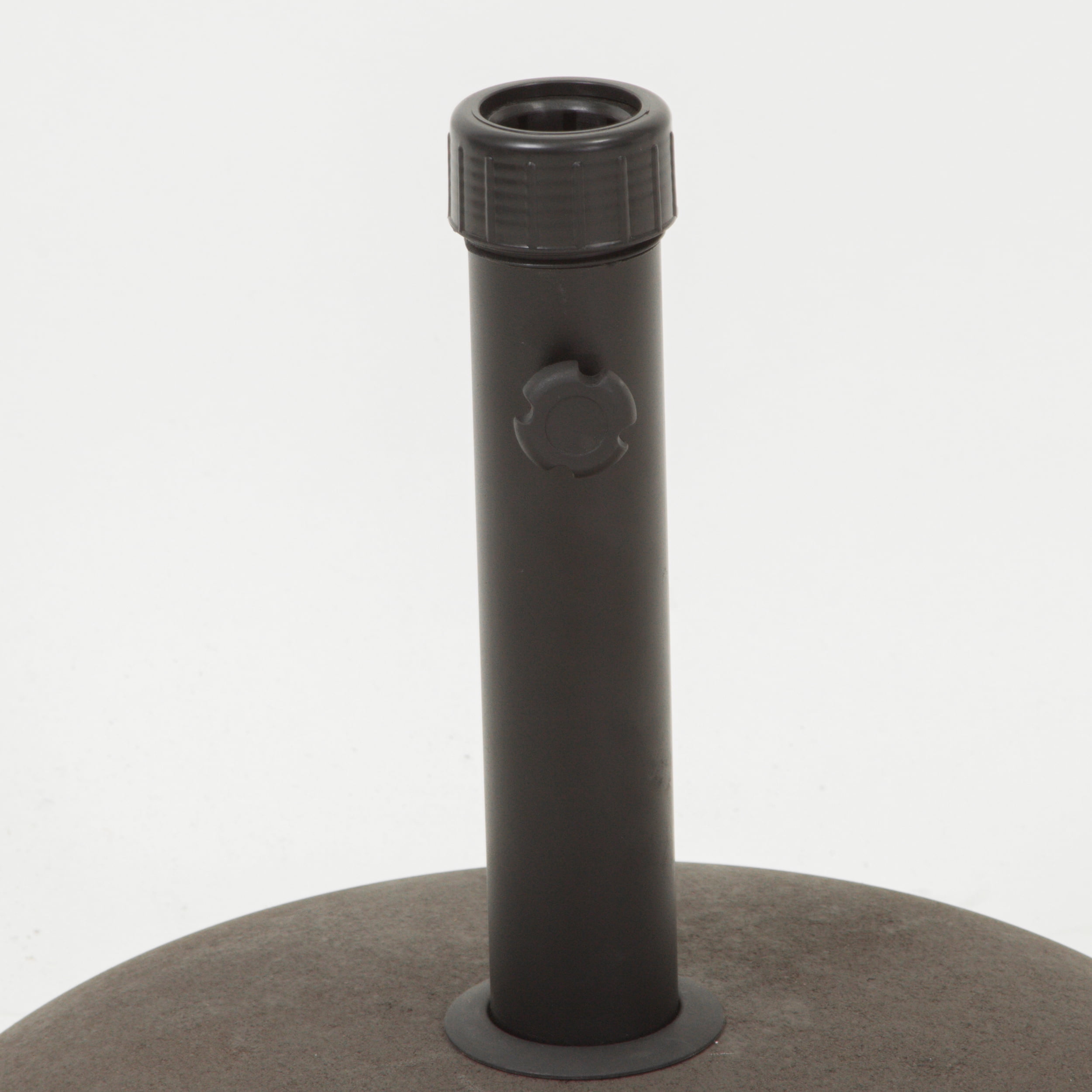 GDF Studio Gretna Outdoor 33 lbs Circular Concrete Umbrella Base, Brown and Black