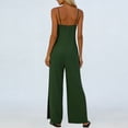 thumbnail image 4 of LEBONYARD White Jumpsuit,Women's V-Neck Jumpsuit with Adjustable Straps Side Slits and Pockets Army Green L, 4 of 7