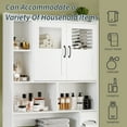 thumbnail image 6 of BouPower Over The Toilet Storage Cabinet,Bathroom Shelf Over Toilet with Tempered Glass Door & Open Shelving,Bathroom Storage Cabinet Organizer for Toilet Tank, 6 of 7