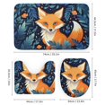 thumbnail image 3 of Jungle Fox Cartoon Pattern Shower Curtain Set Waterproof Bathroom Toilet Seat Cover Bath Non-slip Mat Rug Carpet Bath Decor 4pcs, 3 of 8