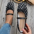 thumbnail image 4 of Purcolt Mary Jane Shoes for Women Trendy Elegant Bowknot Polka Point Square Toe Slip On Ballet Shoes Comfort Casual Soft Sole Flat Shoes with Buckle Strap, 4 of 5