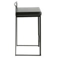 thumbnail image 3 of Fuji Contemporary Stackable Counter Stool In Black With Black Faux Leather Cushion - Set Of 2, 3 of 7