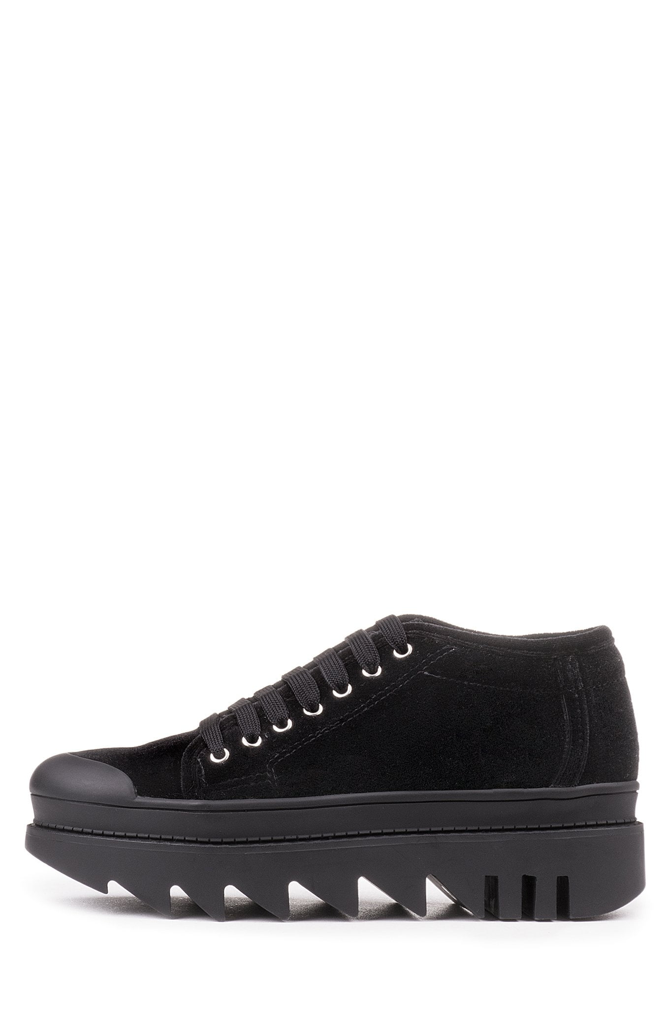 black velvet platform sneakers