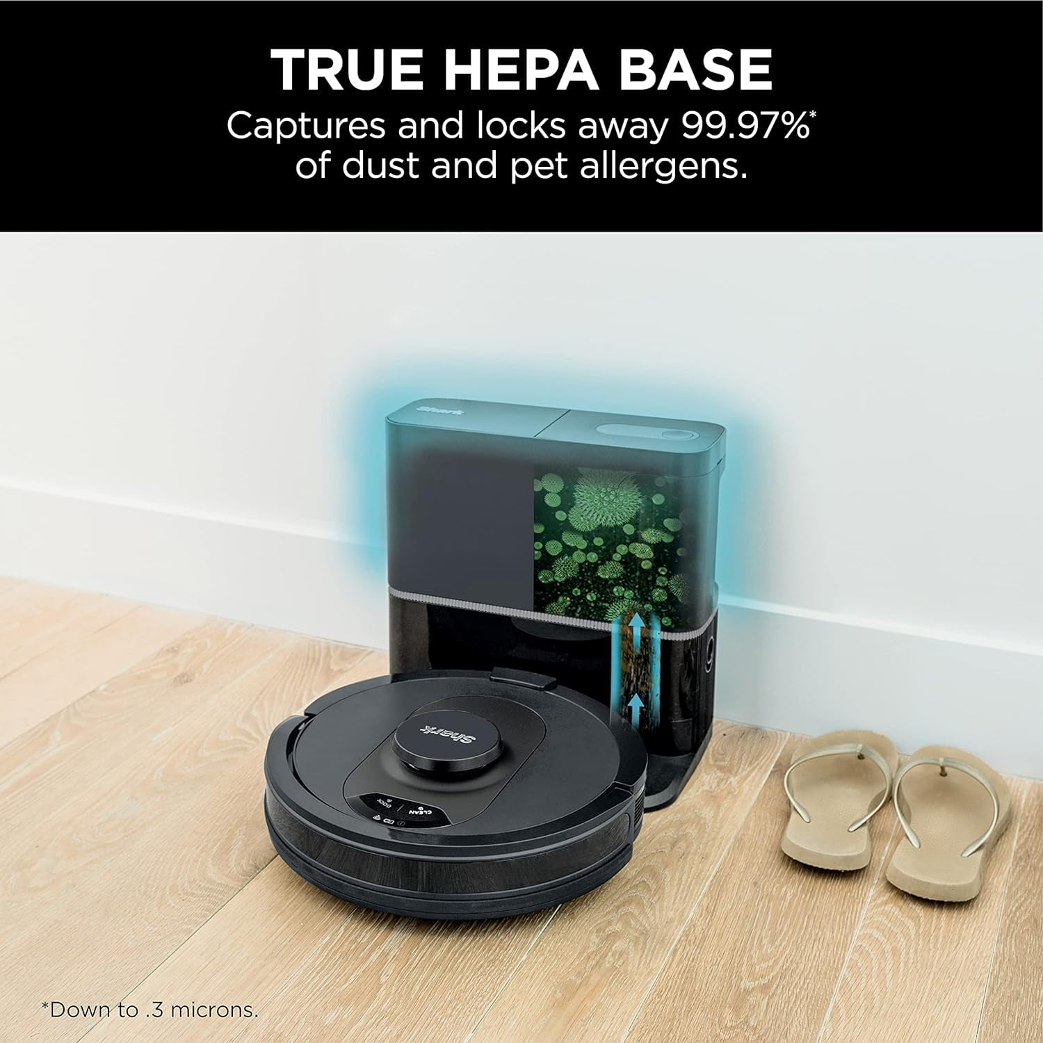 Restored Shark R-AV2501S HEPA Self-Empty Base, Bagless, 30-Day Capacity LIDAR Navigation Perfect for Pet Hair AI Robot Vacuum, Black - (Refurbished)