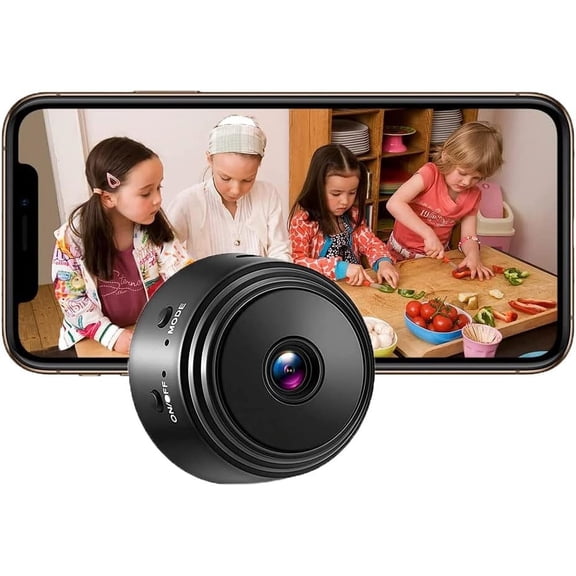 Vensio -1080P WiFi Mini Nanny Camera with Night Vision and PIR Motion Detection, Wireless Indoor Home Security Camera for Pet Baby Dog Monitoring, Portable Tiny Cam
