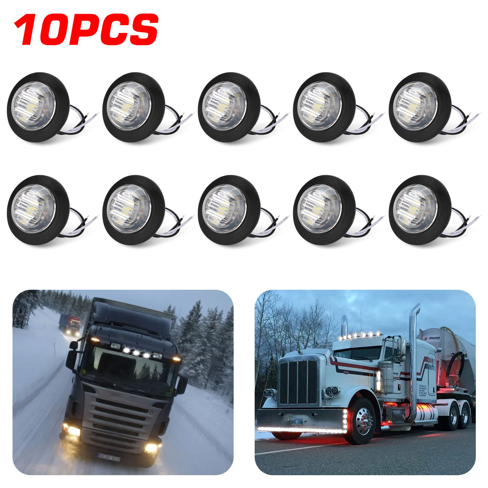 2x White 9W High Power LED Rock Rig Light Kit for Jeep Truck SUV Off-Road Boat 