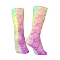 thumbnail image 5 of Uemuo Fish Scale Pattern Women's Crew Socks, Soft Durable Breathable Moisture-Wicking with Odor Control Cotton socks, 5 of 9