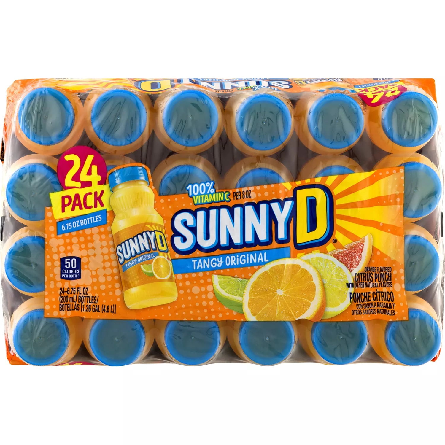SUNNYD Tangy Original Orange Juice Drink, 24 Count, 6.75 FL OZ Bottles
