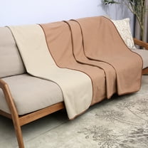 Catalonia Waterproof Throw Blankets for Beds, All Ages, People and Pets, Camel/Taupe, 60" x 80"