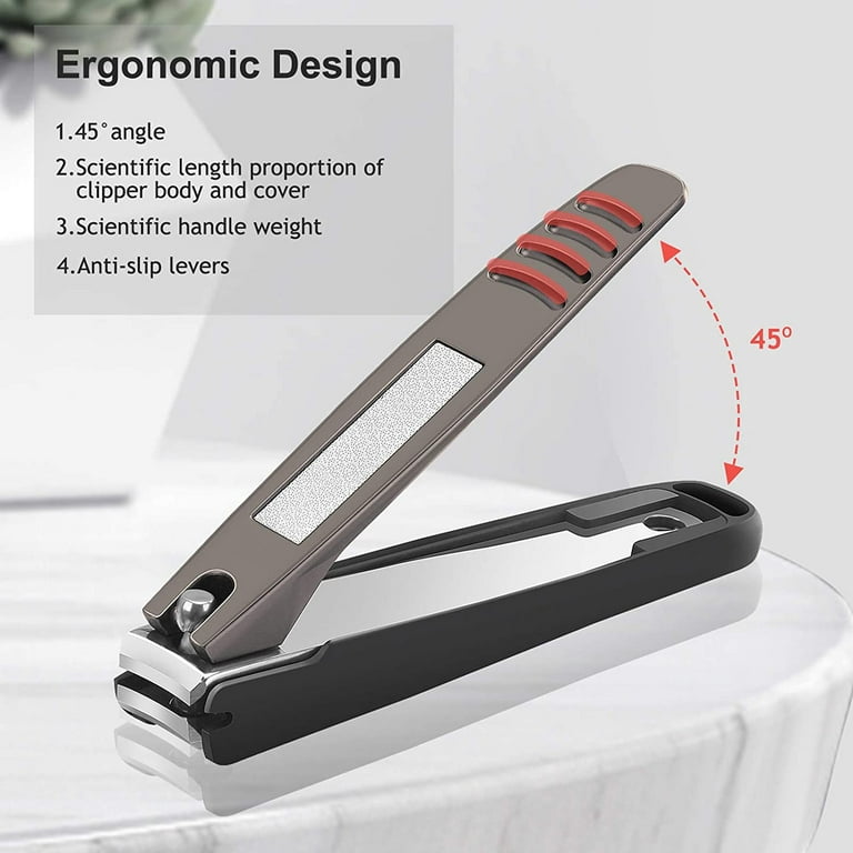 No Splash Nail Clippers for Fingernail and Toenail, 100% Medical Grade  Stainless Steel, Professional Nail Cutter with Detachable Nail Catcher