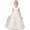 Ivory, variant on Floor length Flower Girl Dress Scoop Neck Tulle Lace Princess Pageant Dress Birthday Party Dress for Girls Elegant Floral Design Special Occasion ( 2 -3Years）