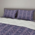 thumbnail image 2 of Oriental Comforter & Sham Bedding Set, Traditional Eastern Inspired Shapes, 3 pcs Duvet Set Microfiber Filling Quilt, 5 Sizes, Dark Indigo Mauve, by Ambesonne, 2 of 4