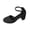 Black, variant on Women Open Toe Flock Wedge Sandals Solid Color Adjustable Strap Indoor Outdoor Casual Footwear
