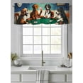 thumbnail image 2 of Abstract Animal Valances for Windows Dog In The Room Playing Poker Games Kitchen Valance Curtain Rod Pocket Small Curtains for Cafe Bathroom Laundry Basement 42" x 12", 2 of 8