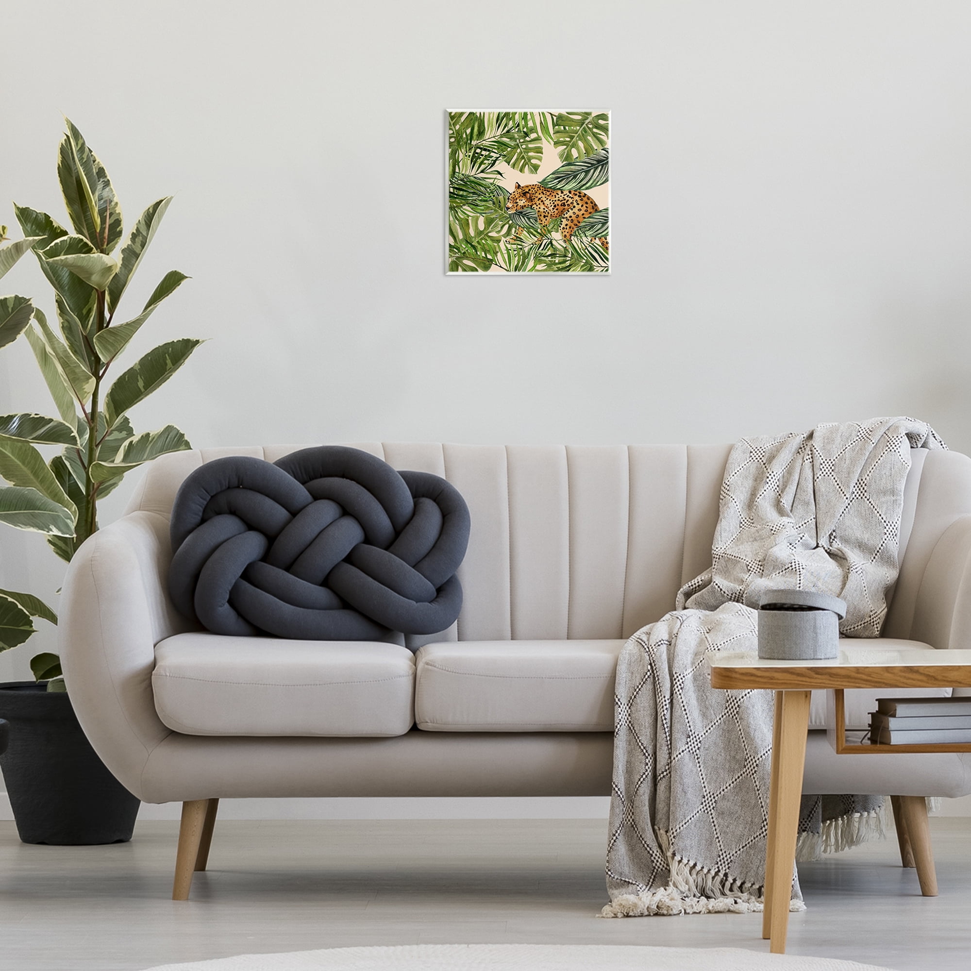 Stupell Industries Botanical Leopard on Branch Plants & Flowers Painting Unframed Art Print Wall Art, 12 x 12