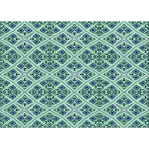 Ahgly Company Machine Washable Indoor Rectangle Transitional Blue Jay Blue Area Rugs, 2' x 3'