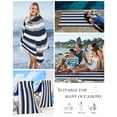 thumbnail image 5 of Navy Blue Grey Striped Beach Towels Oversized Super Absorbent, Farmhouse Stripes Minimalist Lightweight Bath Towel Quick Dry Sets For Bathroom/Pool/Rv Camping/Beach Play/Gym Room/Picnic 35"x70", 5 of 8