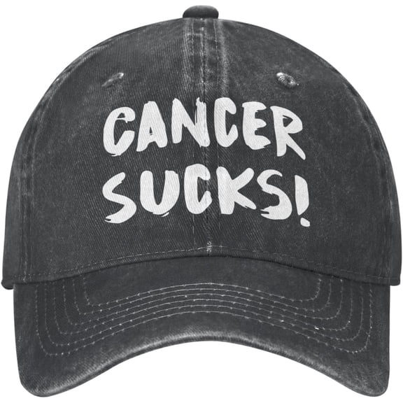 Cancer Sucks Unisex Cowboy Hat Baseball Caps Adjustable Sports Golf Denim Casquette Cap Black
