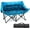 Extra Thick Double Chair with Blue Grid, variant on Slsy Double Camping Chair, Extra Padded Loveseat for 3 Prson Heavy Duty Folding Loveseat with Cup Holders for Camping, Fishing, or Hunting