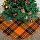 thumbnail image 3 of Falda para árbol de Navidad con estampado de cuadros escoceses de Dioganal para Halloween, suave y divertida, decoración navideña de granja de 36", 3 of 4