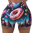 thumbnail image 2 of Uemuo Starry Sky Pine Tree Donut Pattern Women Workout Impact Shorts Scrunch Butt Lifting Gym Shorts Seamless Booty Biker Shorts-XX-Large, 2 of 8