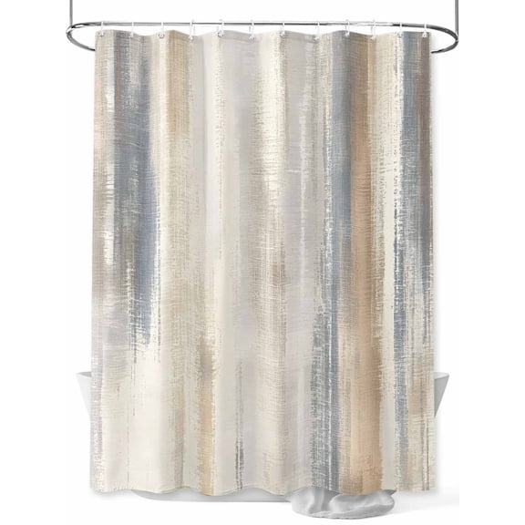 Fsddascl Beige Grey Shower Curtain Set - Standard 72" x 72" Washable Bathtub Curtain with 12 Hooks, Abstract Mottled Art Retro Modern Painting Waterproof Fabric Stall Shower Curtains for Bathroom