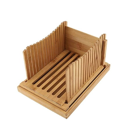 

1111Fourone Premium Bamboo Bread Slicer Bread Loaf Slicing Machine Foldable Bread Cutter European Household Bread Tool Cutting Pan Mold