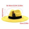 thumbnail image 2 of Women's Wide Brim Felt Fedora Hat with Faux Feather Classic Retro Jazz Cap Adjustable Elegant Party Dress Up Hat, 2 of 4