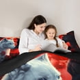 thumbnail image 5 of Feelyou Black White Wolf Bedding Comforter Set for Couple, Romantic Red Rose Twin Comforter Sets, Happy Valentines Animal Reversible Bedding Set, Breathable Home Decor, 2-Piece, 5 of 8