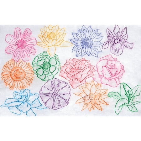 UPC: 0066960058048 | Roylco Flower Shape Rubbing Plates 4.5 x 6.5 16 / Pack Clear Plastic – NEW