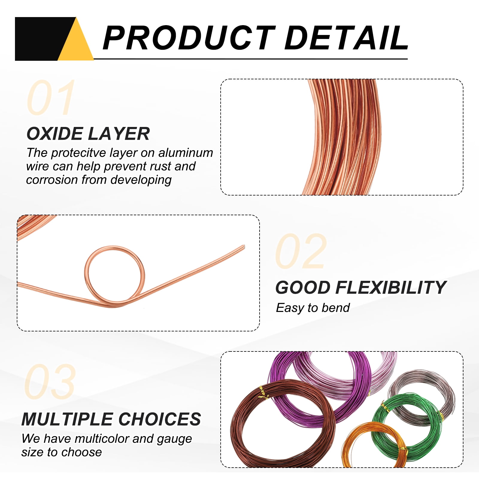 Uxcell 10 Gauge 2.5mm Aluminum Wire, 100 Feet Bendable Metal Craft Armature Wire, Rose Gold