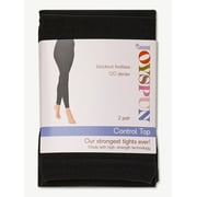 Joyspun Womens Footless Blackout Tights, 2-Pack, Sizes S-3XL