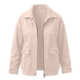 thumbnail image 4 of Enjoytime Lightweight Jacket Women Fall Winter Lapel Collar Zip Up Cropped Coat Casual Trendy Long Sleeve Outerwear, 4 of 7