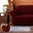 thumbnail image 6 of Subrtex Stretch 1-Piece Textured Grid Slipcover Sofa Cover, Wine, 6 of 7