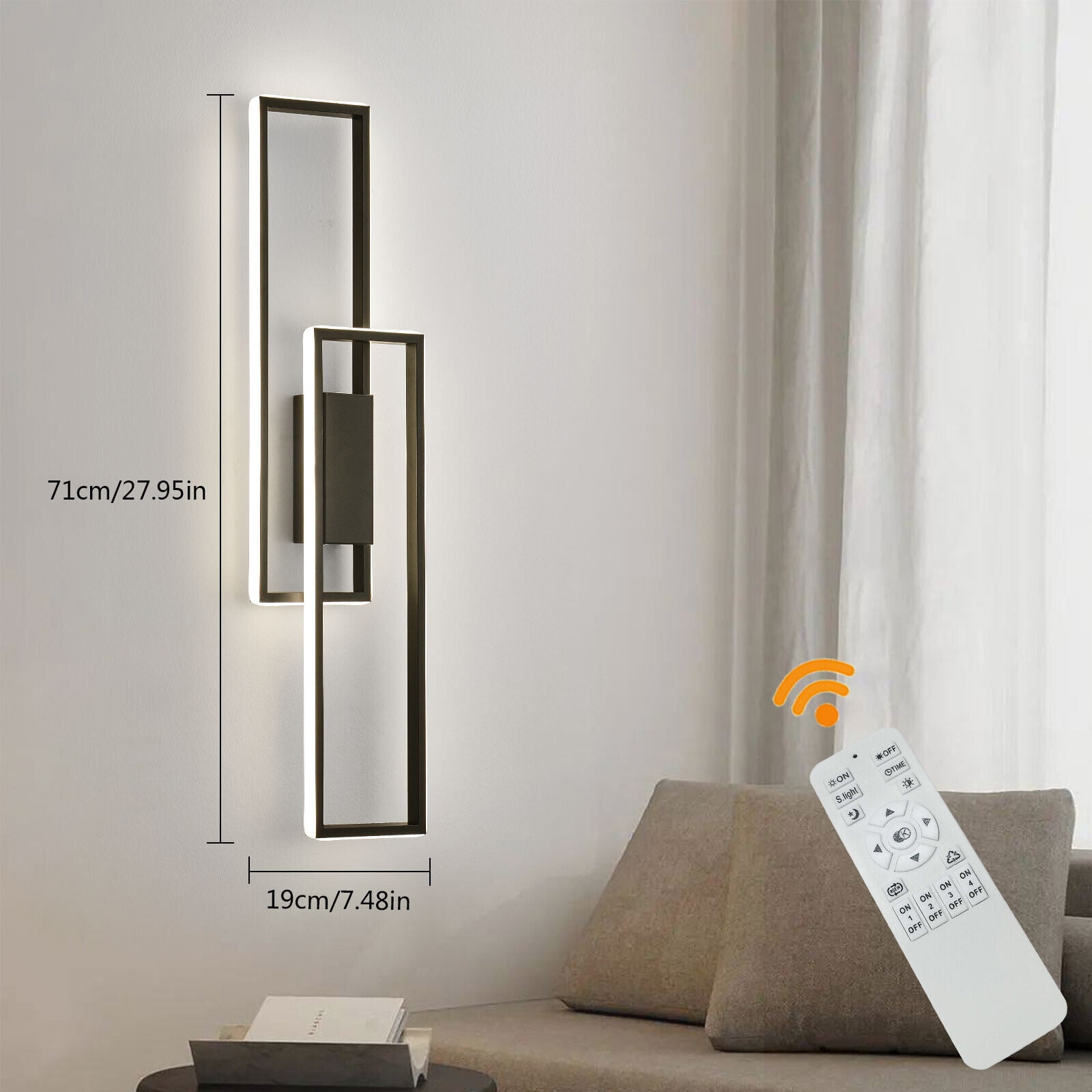 LED Dimmable Wall Lamp Acrylic Metal Wall Sconce Lighting Fixture Remote Control LED Wall Light