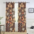 thumbnail image 6 of Coolnut Coolnut Black Out Curtain Window Curtain Panels for Apartment 84" Floral Pattern Autumn Leaves Brown Curtains for Sliding Glass Door Closet Curtains, 6 of 7