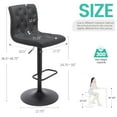 thumbnail image 3 of Modern Upholstered Bar Stool with Back Set of 2, Armless 360° Swivel Adjustable Height Linen Padded Bar Chair for Kitchen Island, Dining Room, or Café (Dark Gray), 3 of 9