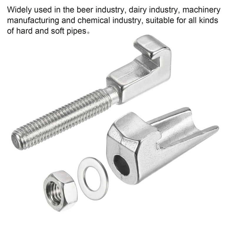 White Stainless Steel Double Bolt Hose Clamp, For Industry, Size