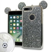 GSA Onyx Teddy Diamond Rock Case For iPhone 8 Plus, 7 Plus, 6S Plus (5.5") Silver