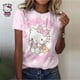 thumbnail image 3 of Camiseta de algodón de Hello Kitty para mujer, camiseta de verano con estampado de dibujos animados y cuello redondo, camisa de manga corta para mujer, chándal, ropa holgada, 3 of 5
