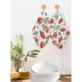 thumbnail image 2 of Red Strawberry Kitchen Dish Towels for Drying Dishes Set of 2, Summer Fruits Farmhouse Leaves Floral Rustic Waffle Weave Microfiber Hand Tea Bathroom Towels Quick Dry & Absorbent Towel 12x12, 2 of 7