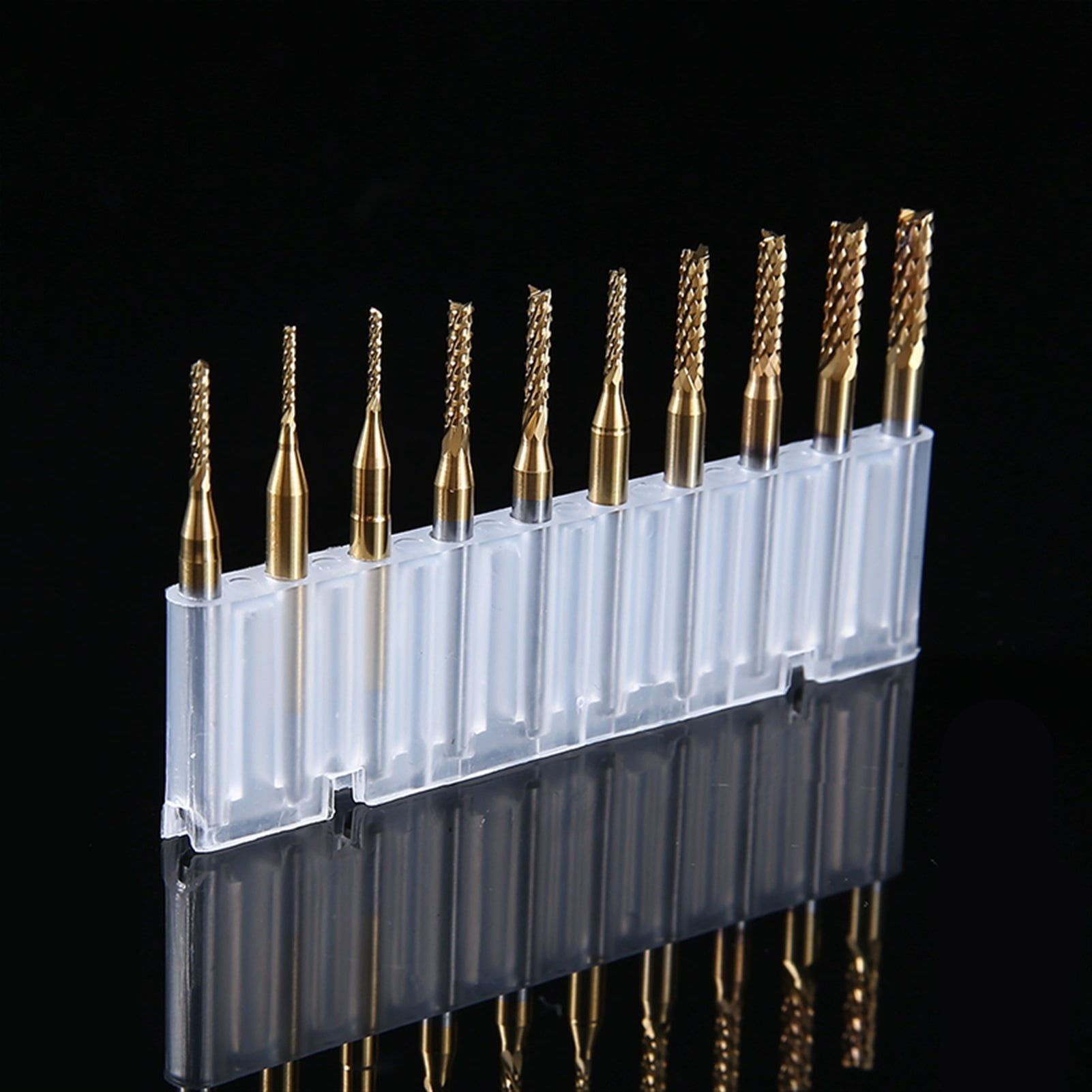 10pcs End Mill Drill Bit Set 1mm-3mm CNC Milling Bits 3.175mm Shank PCB Milling Cutter for Metal Milling Carbide End Mills