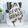 thumbnail image 4 of Saying Soft Flannel Fleece Throw Blanket, Phrase with Different Typographic Designs Philosophy Motivation, Cozy Plush for Indoor and Outdoor Use, 60" x 80", Black and White, by Ambesonne, 4 of 5