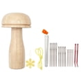 thumbnail image 2 of YAOMOBB Cute Mushroom-shaped Darning Tool Set Cute Mushroom Shape Sewing Tool Set Wooden Organizer for Home Sewing, 2 of 5