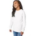 thumbnail image 4 of Hanes Kids' Garment Dyed Long Sleeve T-Shirt White XL, 4 of 8