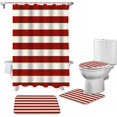 thumbnail image 2 of FMSHPON American Festival 4 Piece Bathroom Set Shower Curtain Bath Rug Contour Mat and Toilet Lid Cover, 2 of 7