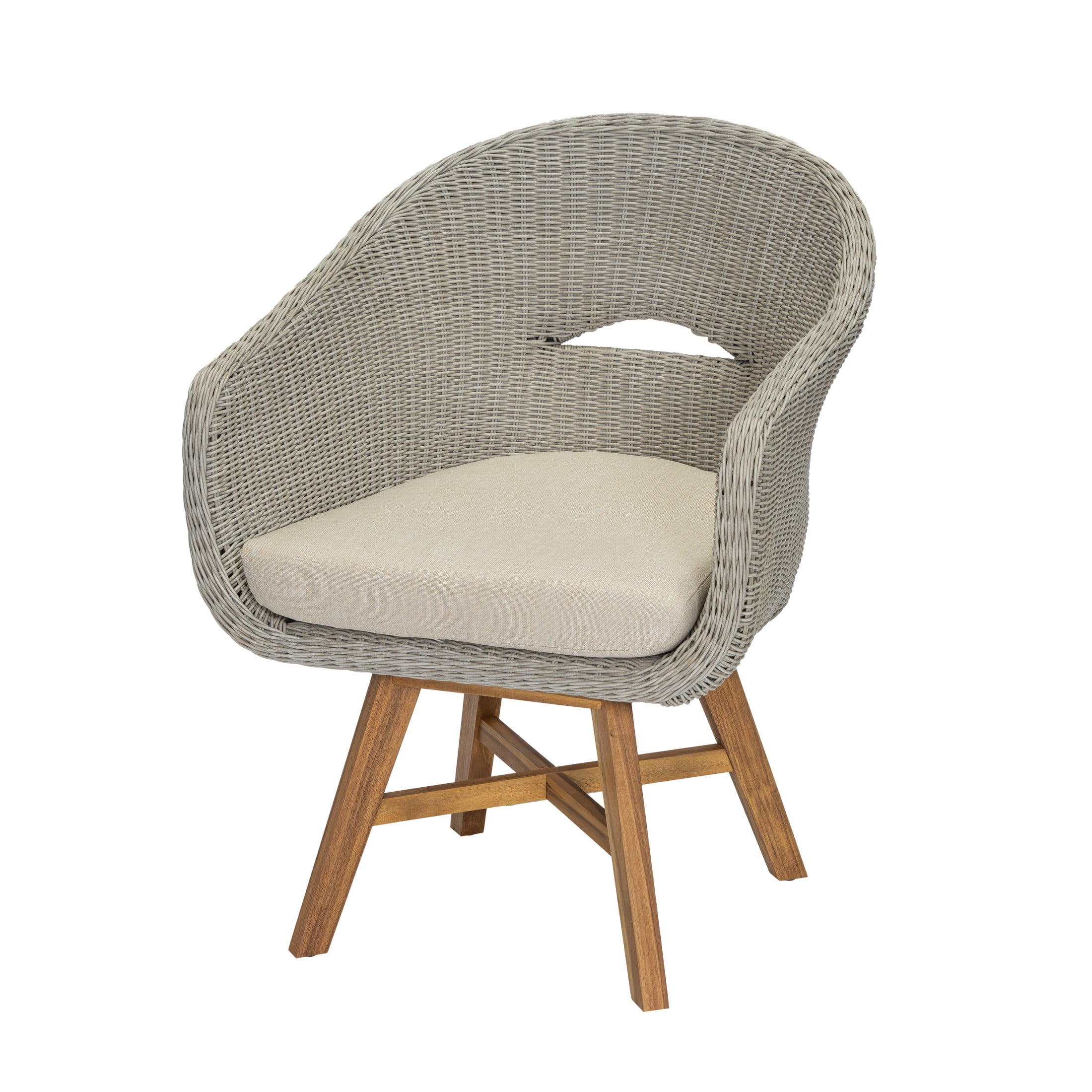 Christopher Knight Home 7-Piece Contemporary Outdoor Dining Set with Rattan Armchairs and Beige Cushion