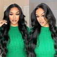 thumbnail image 7 of Body Wave Lace Front Wigs Human Hair Pre Plucked 180 Density 28 Inch 13x4 HD Transparent Frontal Glueless Wigs Human Hair with Baby Hair Natural Hairline Human Hair Wigs for Black Women, 7 of 7