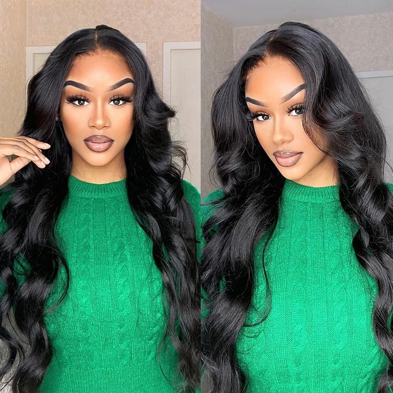 Wavy Long Beautiful Full Wig Long Wavy Wig Women 24 Inch Natural Black Lace Front Wigs  main image 3