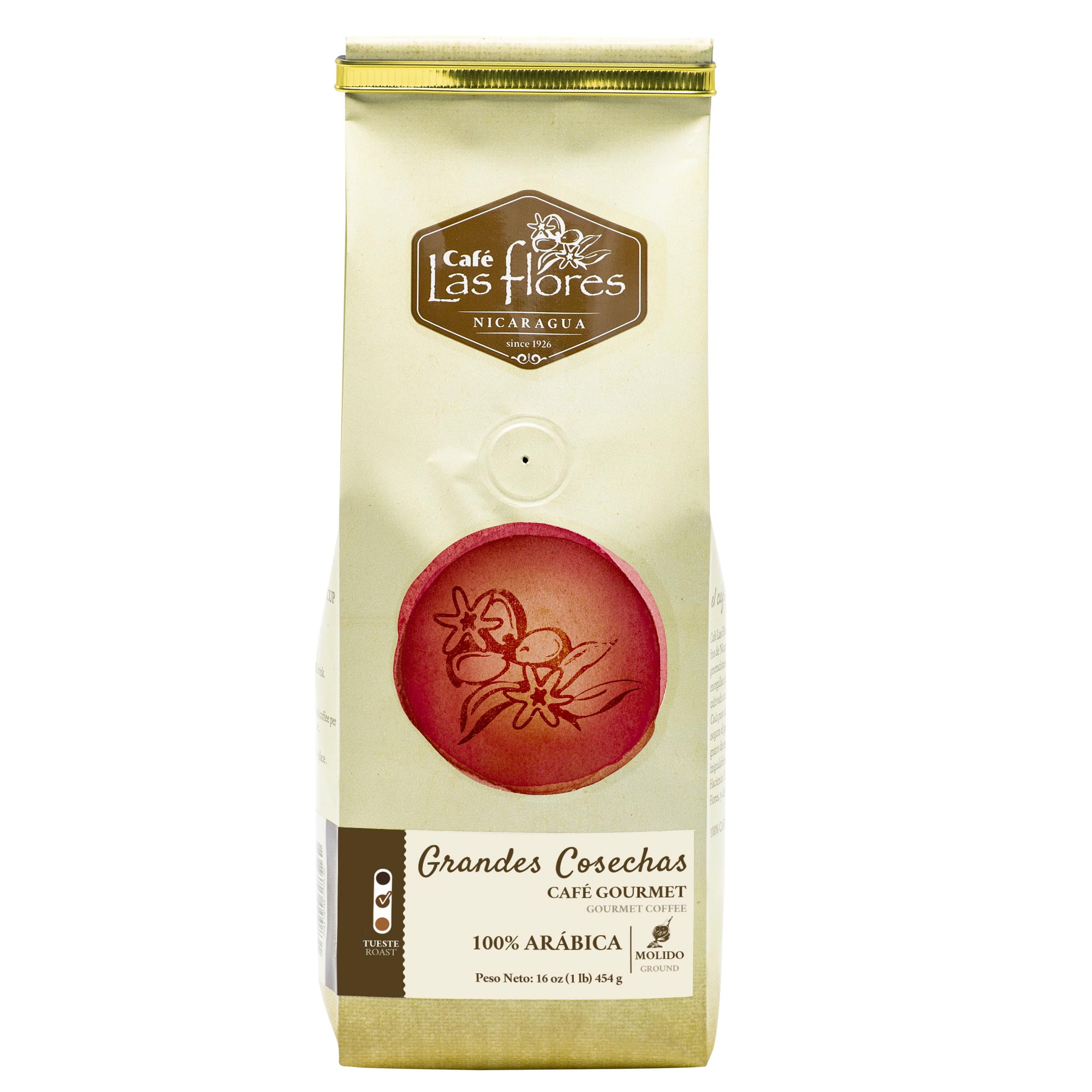 CAFE LAS FLORES: Coffee Ground Medium Roast, 16 oz